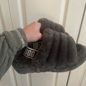 UGG Charcoal Plush Slippers